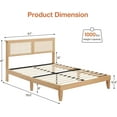 thumbnail image 2 of IdealHouse Full Size Bohemian Platform Bed Frame with Rattan Storage Headboard, Adjustable LED Lights, Solid Wood Support, No Box Spring Needed, Noise-Free, 2 of 8