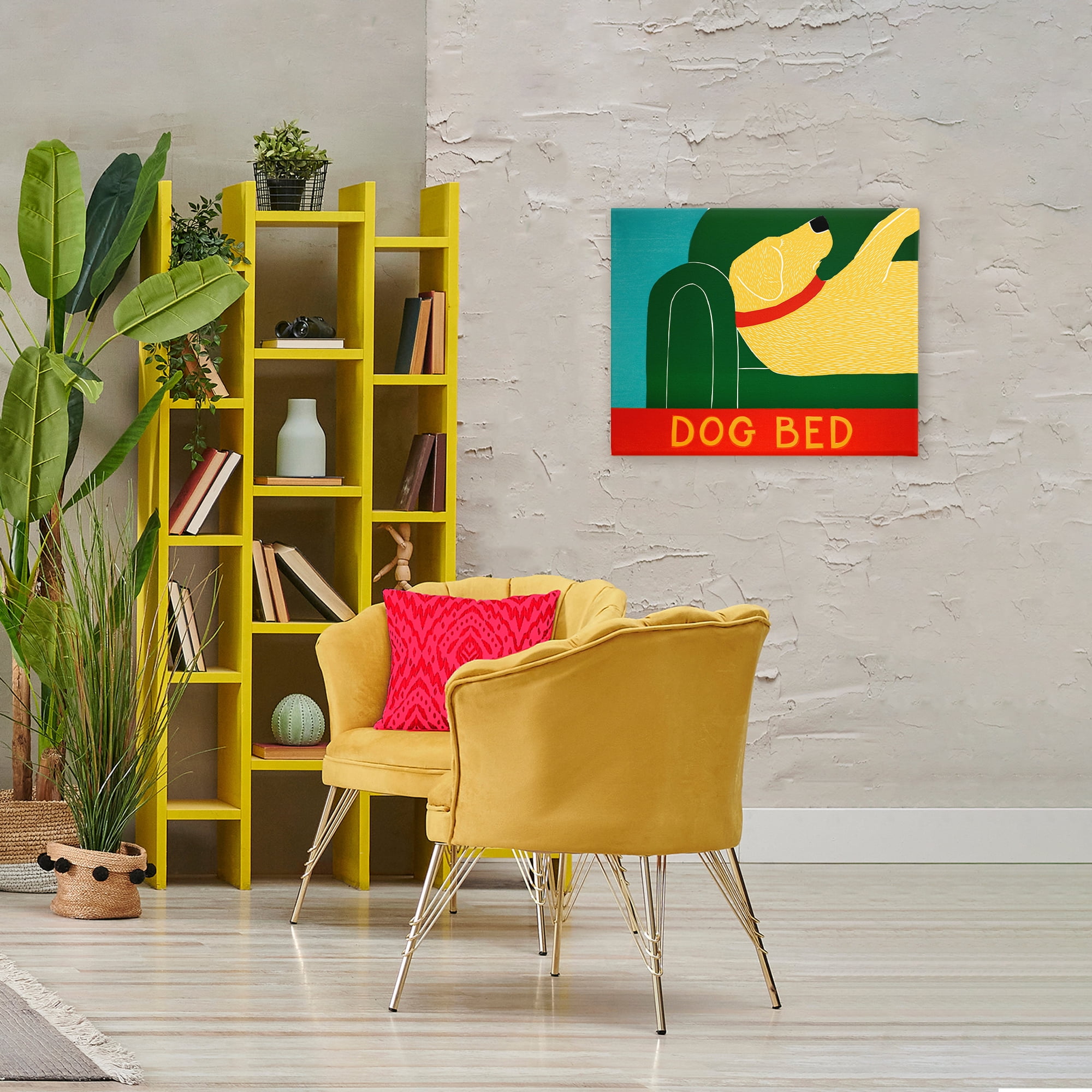 Dog Bed Labrador Canvas Wall Art, design by Stephen Huneck