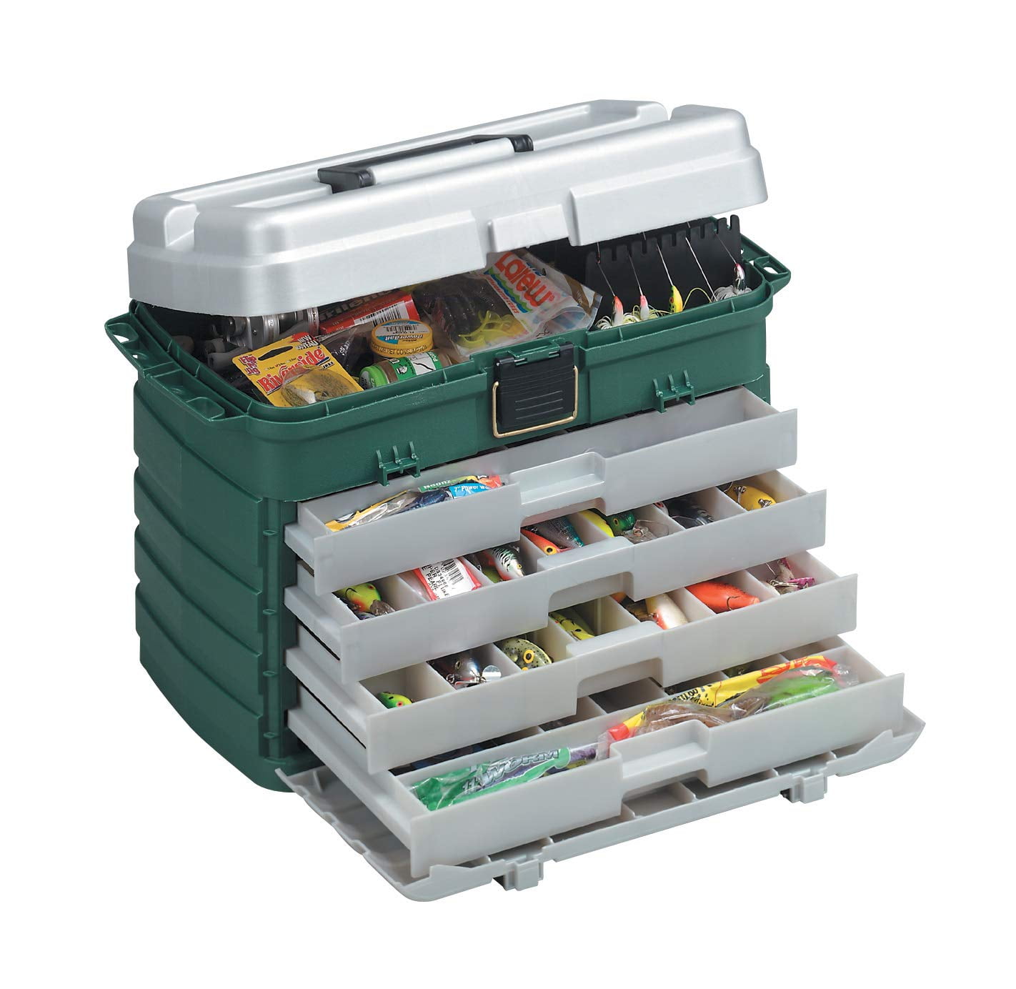 Plano 4-Drawer Tackle Box Green Metallic/Silver ,One Size CA2