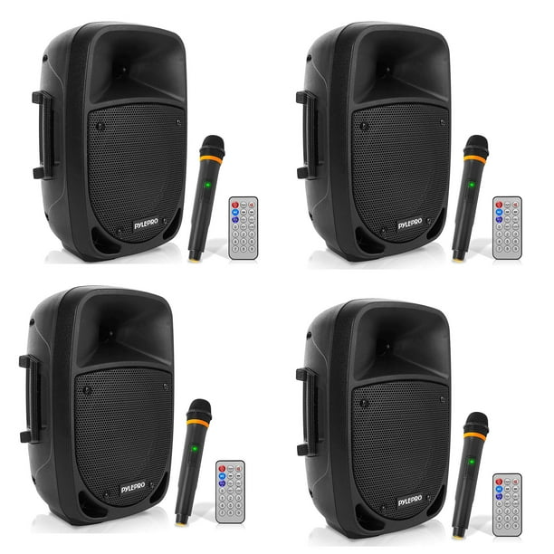 Pyle PSBT85A Bluetooth Portable Karaoke Speaker System w/ Wireless Mic (4  Pack)