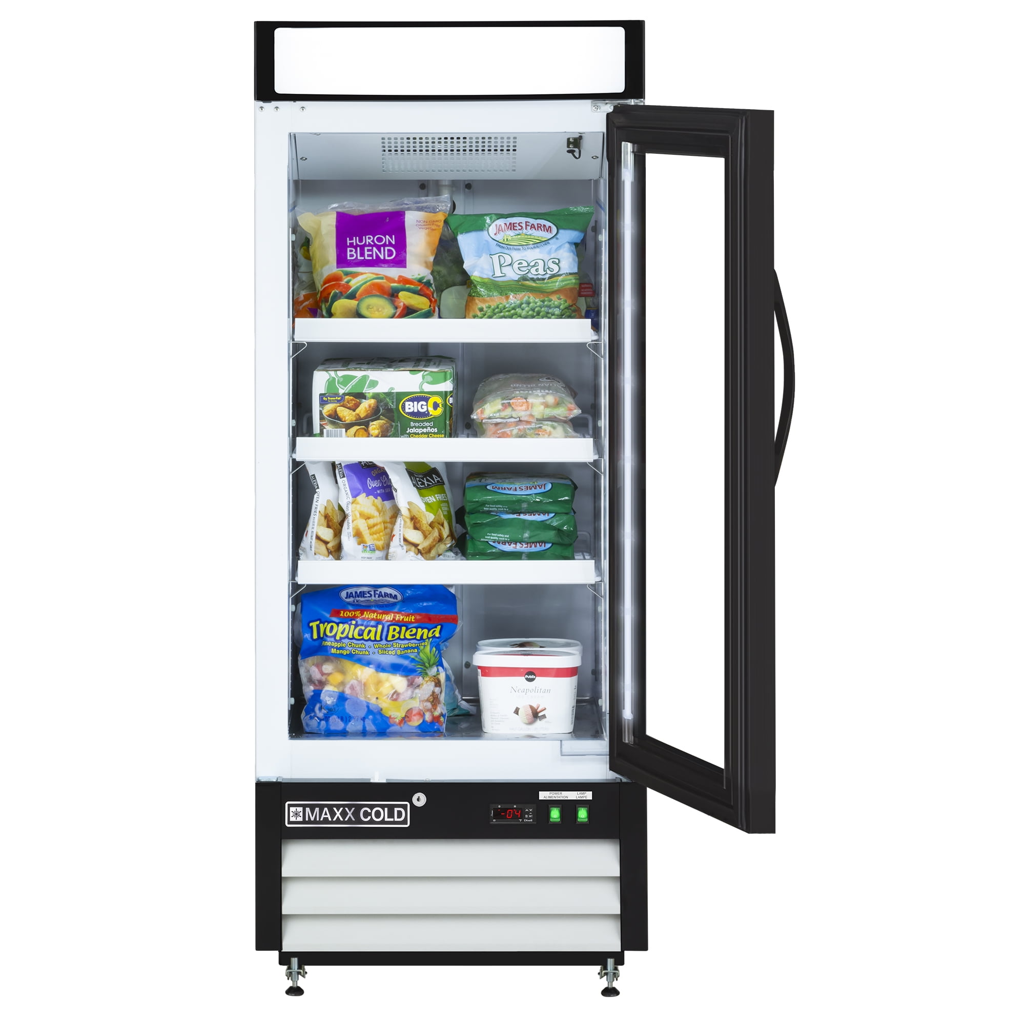 Maxx Cold Single Glass Door Merchandiser Freezer, 25", 12 cu. ft. Capacity, in White (MXM1-12FHC)