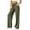 Army Green, variant on Wide Leg Pants for Women Elastic Waist Textured Flowy Pants Casual Baggy Drawstring Pants with Pockets,White