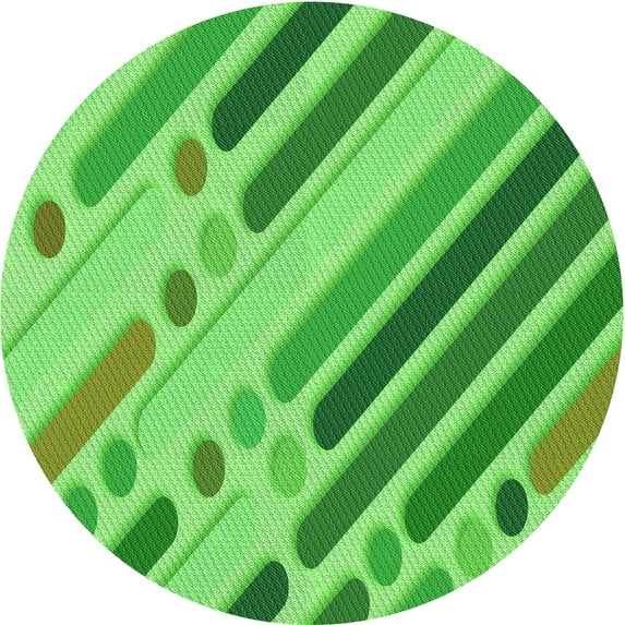 Ahgly Company Machine Washable Indoor Square Transitional Emerald Green Area Rugs, 3' Square