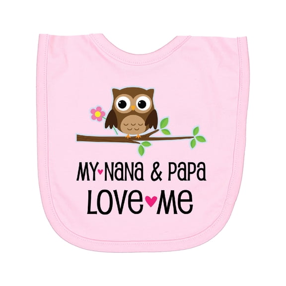 Inktastic Nana and Papa Love Me Baby Girl Newborn Bib
