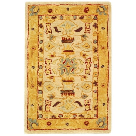 SAFAVIEH Anatolia Stewart Traditional Wool Area Rug, Ivory/Gold, 2' x 3'