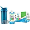 Orgain Vegan Organic Nutrition Shake, Sweet Vanilla Bean (11oz, 12 Pack) with BlenderBottle Classic V2 28-Ounce Shaker Bottle for Protein Shakes, Ocean Blue and Bonus Nutrition Basics Whisk Ball