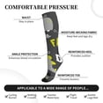thumbnail image 3 of Lsque Cute Dinosaur Pattern Sport Compression Socks for Men & Women 15-20 mmHg Knee High Nurse Pregnant Running Medical and Travel Athletic, 3 of 6