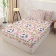 thumbnail image 2 of Homewish Black White Soccer Print Zipper Full Size Comforter Sets with Fitted Sheet and 2 Pillowcases,Cute Bow Knot Green Leaves Zipper Bedding Set for Teens Girls,4pcs,Pink Reversible, 2 of 6