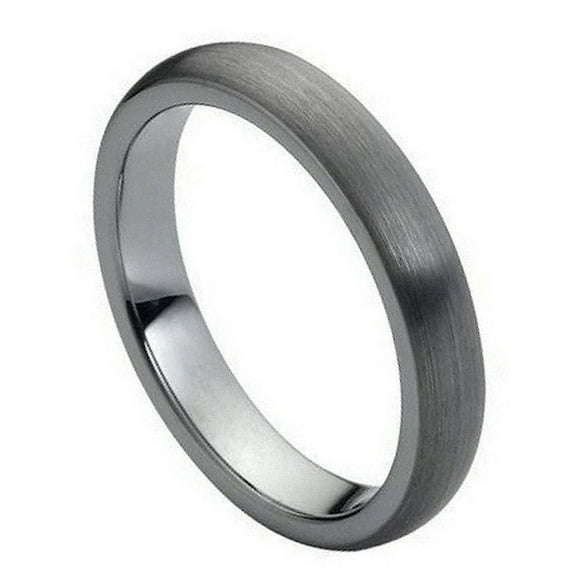 4mm Tungsten Carbide Classic Domed with Brushed finish Wedding Band Ring For Men or Ladies