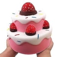 thumbnail image 1 of Juguete blando para aliviar el estrés con ejercicios manuales, tarta de fresas, 1 of 5