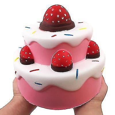 Juguete blando para aliviar el estrés con ejercicios manuales, tarta de fresas