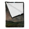 thumbnail image 2 of Nature Soft Flannel Fleece Blanket, Thunderstorm over the Meadow Valley with Scary Dark Sky Rural Farm Scenery, Cozy Plush for Indoor and Outdoor Use, 50" x 70", Yellow Green Purple, by Ambesonne, 2 of 5
