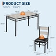 thumbnail image 2 of Bingirl 5-Piece Dining Table Set for 4, Rectangular Kitchen Table with Upholstered Chairs, Perfect for Small Space Apartments, 2 of 7