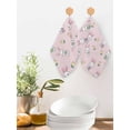 thumbnail image 2 of Easter Bunny Kitchen Dish Towels for Drying Dishes Set of 3, Cute Rabbits Eggs Spring Tulips Country Pink Waffle Weave Microfiber Hand Tea Bathroom Towels Quick Dry & Absorbent Towel 12x12, 2 of 7