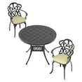 thumbnail image 2 of JERFIT 3-Piece Patio Dining Set, Outdoor Aluminum Bistro Set with Round Table, 2 Ergonomic Chairs & Beige All-Weather Cushions, Black, 2 of 10