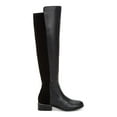 thumbnail image 2 of ALFANI Womens Black Goring Ludlowe Round Toe Block Heel Zip-Up Leather Riding Boot 7 M, 2 of 4