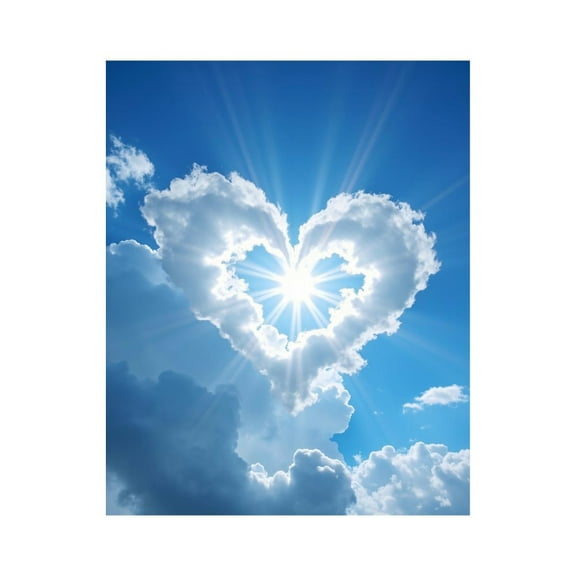 Paint by Numbers Kit for Adults, Heart Shaped Cloud Sunburst Sky Paint by Numbers, Easy Paint by Numbers Kit for Adults Beginner, DIY Adult Paint by Number Kits on Canvas, 12x16in Home Decor