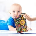 thumbnail image 4 of Floral with Rainbow Baby Muslin Washcloths Soft Absorbent Face Towel, Colorful Spring Flowers Burp Cloths Cotton Bath Wipes 5 PCS Infant Wash Cloth for Newborn Boys Girls 12x12 inches, 4 of 6