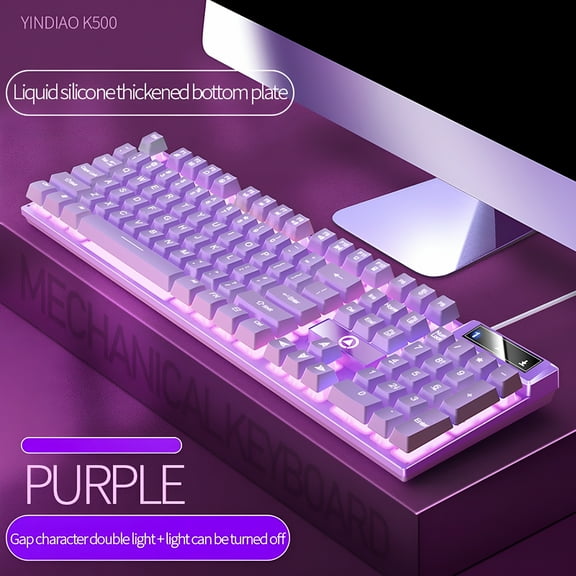 GJX 2026 New Gaming Keyboard Usb Wired Floating Keyboard, Ergonomic Water Mechanical Feeling Keyboard, Ultra-Slim Led Backlit Keyboard for Desktop, Computer, Keyboard & Mouse