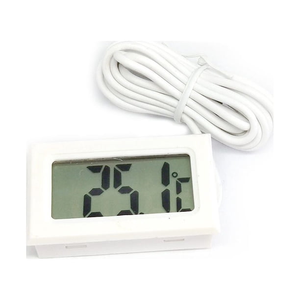 Matsuzay Termómetro digital Sonda 1M Sensor Humedad LCD 5V 12V Refrigerador de coche Incubadora Higrómetro Medidor Tanque de peces al aire Electrónica Blanco