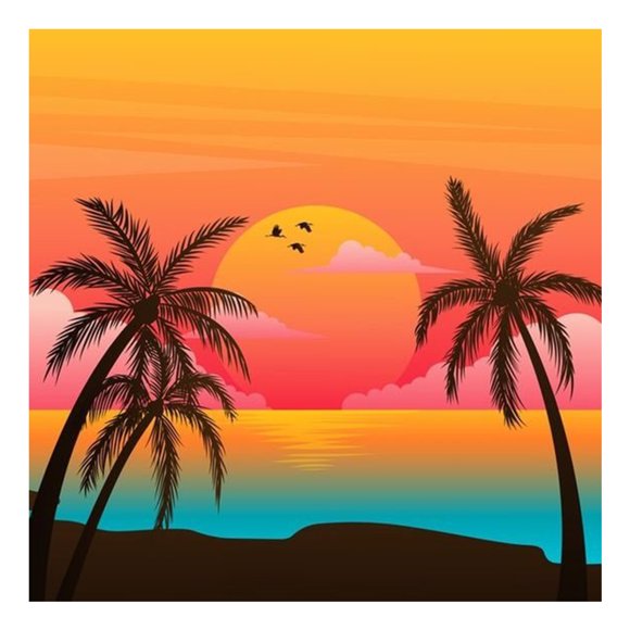 Sea Sunset Oil Paint by Numbers Hand Painted Frameless Picture Home Ornament Kit