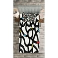 thumbnail image 3 of Ambesonne Cars Quilted Bedspread Set 2 Pcs, Urban Themed Road Design, Twin Size, Black Yellow Blue, 3 of 3