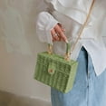 thumbnail image 6 of Kwuty Women Handwoven Rattan Handbag Beach Straw Tote Bag Square Boho Crossbody Bag, 6 of 7