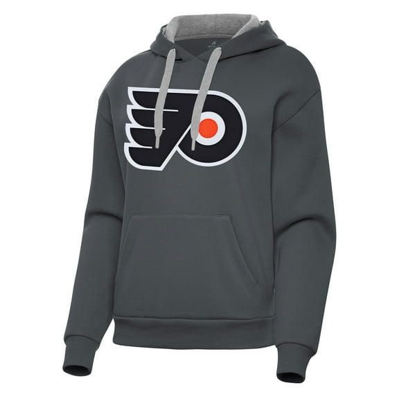 Women's Antigua Charcoal Philadelphia Flyers Victory Pullover Hoodie