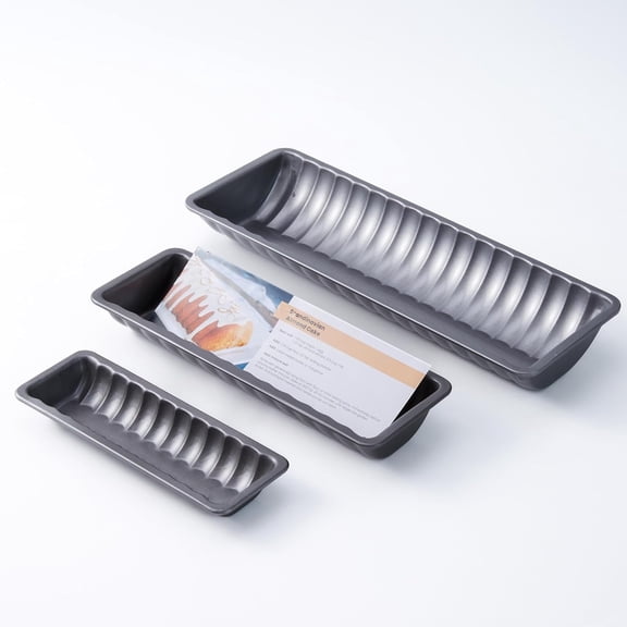 CZQ Set of 3 Non-Stick Carbon Steel Loaf Pans for Swedish & Norwegian Baking, Traditional Almond Cake Mold for Nordic Desserts, Durable & Even-Heat Bakeware
