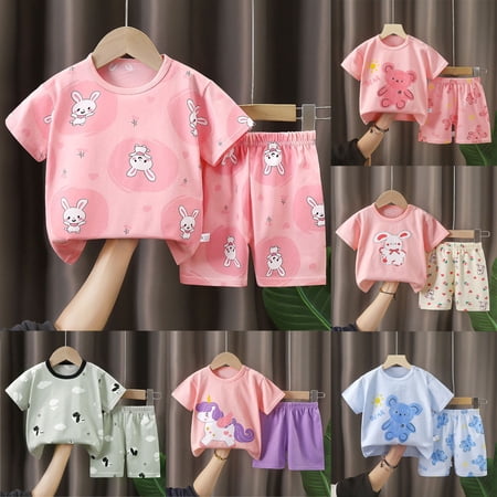 Nwiuh Toddler Baby Boy Summer Outfits 6 12 18 24 Months 2T 3T 4T Letter Print Short Sleeve T-shirts and Solid Shorts 2 Piece Clothes Set(Light Pink 9-18 Months)