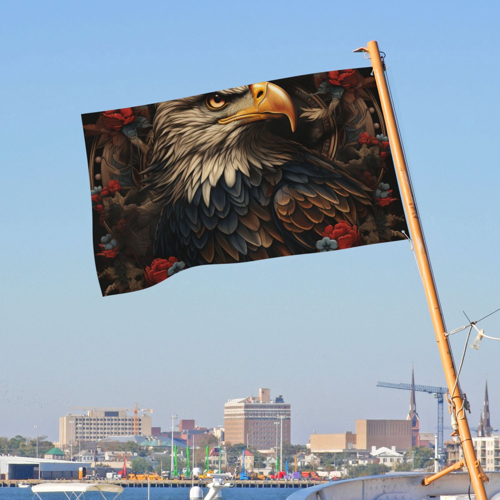 USA Navy Eagle American Flag United States Art Double Sided Flag 3x5FT Reversible Garden Flag Outdoor Decor for House, Porch, Lawn, Yard, Indoor Wall, Party Decoration