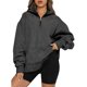 thumbnail image 1 of Sudaderas con capucha para mujer con media cremallera de gran tamaño con capucha y trajes de moda de otoño Y2k ropa de color sólido de manga larga, 1 of 2