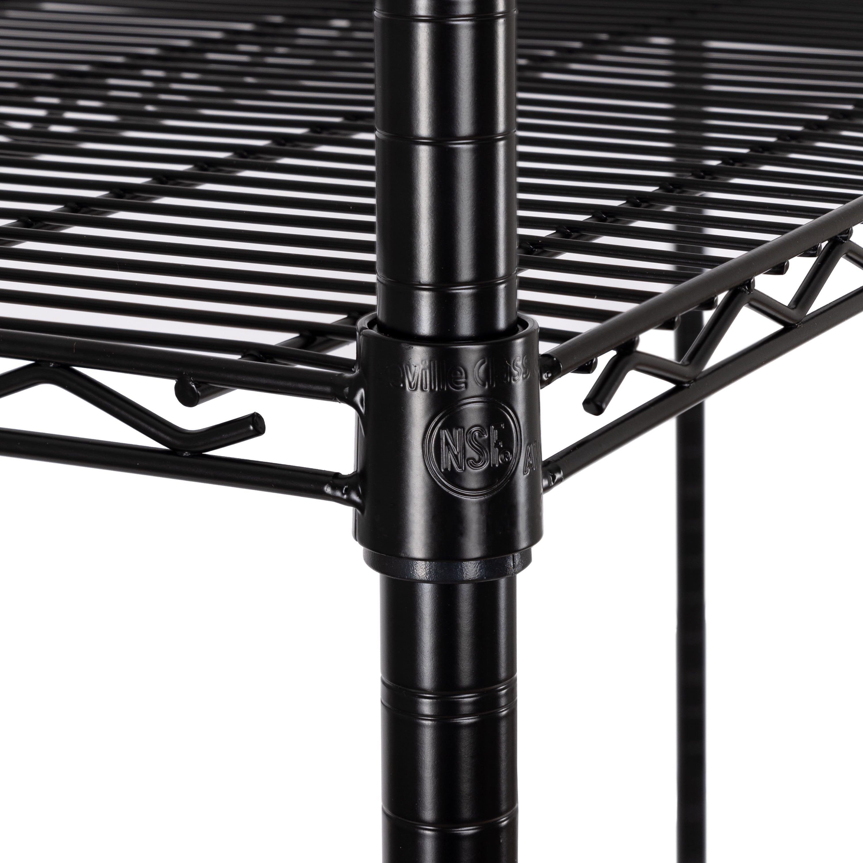 Seville Classics UltraDurable® 4-Tier NSF Steel Wire Shelving, 60" W x 24" D x 76" H, Black