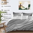 thumbnail image 3 of 3 Piece Black Grey Ombre Duvet Cover Set California King,Microfiber Comforter/Quilt Cover with Corner Ties and 2 Pillowcases,Modern Geometric Abstract Aesthetic Cream Soft Bedding with Zipper Closure, 3 of 8