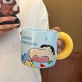 thumbnail image 3 of Taza de cerámica Crayon Shin-chan, taza de agua bonita para pareja, taza de café con leche de dibujos animados para el hogar femenino con escala, 3 of 5