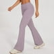 thumbnail image 2 of Pantalones de yoga anchos para mujer: leggings acampanados, diseño de cintura alta con vuelta, tejido de nailon y spandex, para ocasiones informales y cotidianas, 2 of 5
