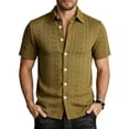 thumbnail image 2 of SOOMLON Short Sleeve Dress Shirts for Men Big and Tall Collar Button down Shirts Jacquard Dress Shirt Casual Weekend Wear, 2 of 7