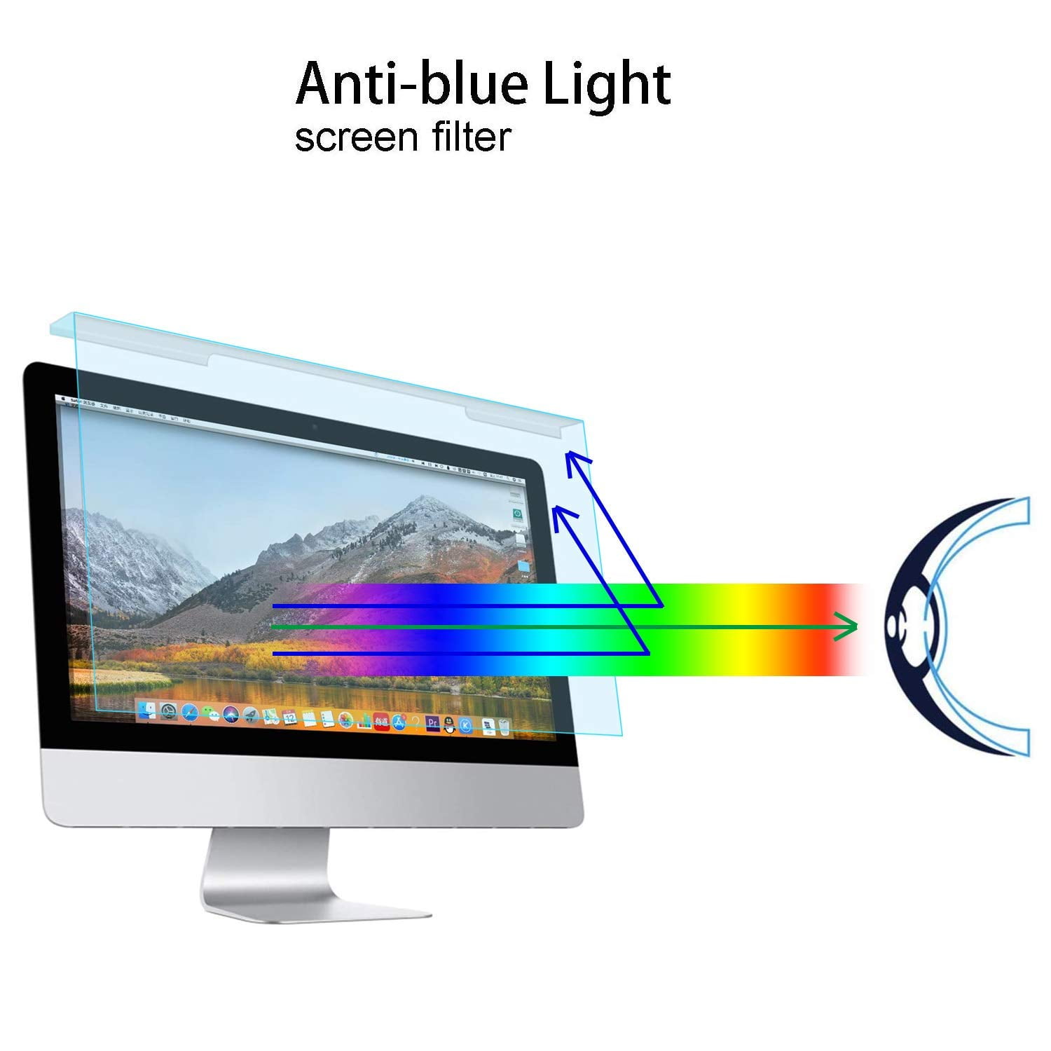 Blue Light Blocking Screen Filter for HP,Dell,ASUS,Lenovo,Acer 13.3 inch Laptops,PAVOSCREEN Protects Eyesight,No Bubble,Easy Installation HD Clear Screen Protector 16:9