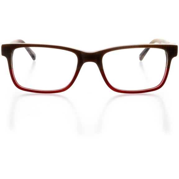 Womens Optical Eyewear - Rectangle Shape, Plastic Full Rim, Cranberry Horn