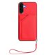 thumbnail image 2 of For Samsung Galaxy A36 5G Case Card Holder Kickstand Skin-Touch Phone Cover with Wrist Strap - Green, 2 of 5