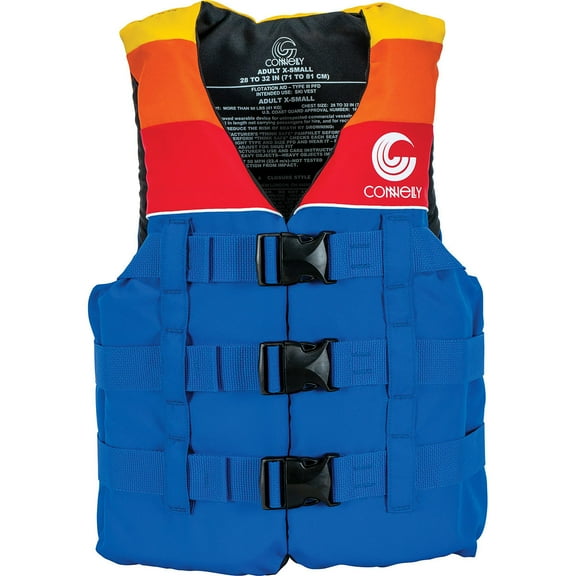 Connelly Children's Life Jacket, Nylon Blue/Red, 90-120 lbs
