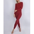 thumbnail image 2 of INNERSY Women's Thermal Base Layer Soft Long Johns Set Mid-Weight Ski Top & Bottoms for Winter(XS,Burgundy), 2 of 6