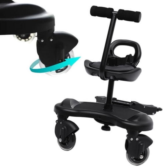 Child Rider Stroller Attachment w/ Saddle Seat Standing Platform Buggy Board
