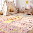thumbnail image 5 of Washable Area Rug for Living Room, 6'x9' Bohemian Aztec Non-Slip indoor Rug, Soft Low Pile & Stain Resistant Polyester Geometric Carpet for Bedroom, Dinning Room, Kids Playroom, Girls' Bedroom, 5 of 8
