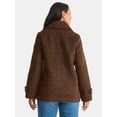 thumbnail image 4 of Time and Tru Women's and Women's Plus Faux Wool Peacoat, Sizes XS-2X, 4 of 6