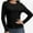 Black, variant on Womens Long Sleeve Stretch Crew neck T-Shirt Fitted Casual Basic Tops