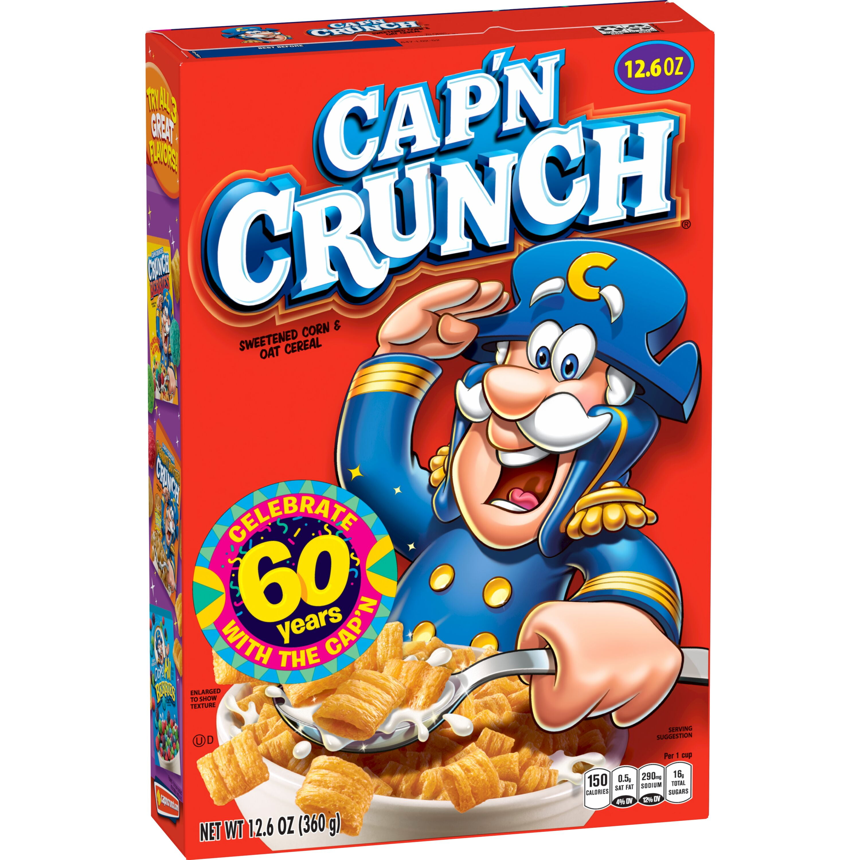 sidde Tegne foragte Cap'n Crunch Sweetened Corn & Oat Cereal 12.6 oz - Walmart.com