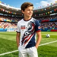 thumbnail image 2 of Kids Soccer for Boys Girls England Football Training Shirt Uniform Sport Casual T Shirt for England Soccer Fans 3-16 Years, 2 of 4
