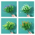 thumbnail image 6 of Green Fake Flowers 13.78in 1 Bundle Faux Shrubs Outdoor Patio Yard Home Decor - White, 6 of 9