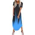 thumbnail image 4 of Dyegold Maxi Dress Tie Dye Summer Dresses for Women T Shirt Dress Round Neck Short Sleeve Loose Causal Long Sundresses, 4 of 6
